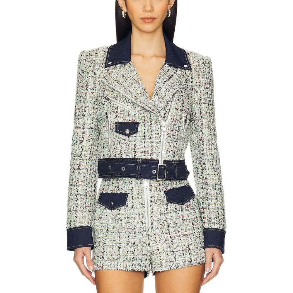 Cinq à Sept Tweed Jacket with Navy Accents